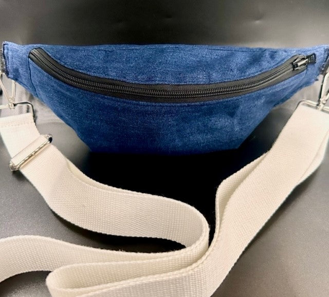 #1014- Sling Bag: Quilted Purple/Blue & Denim