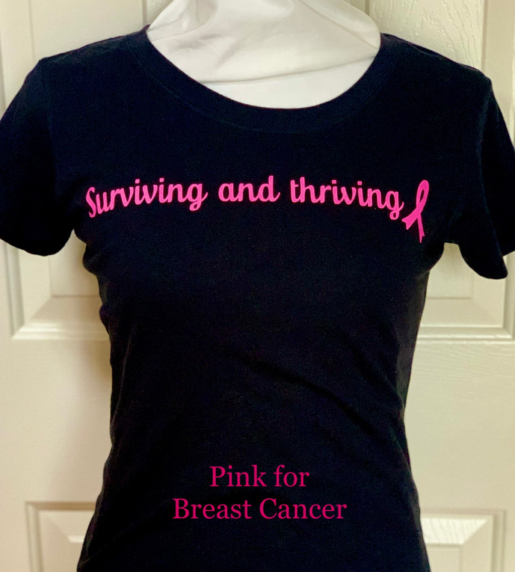 #5000 - Surviving and Thriving T-Shirt - Breast Cancer