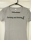 #5003 - Surviving and Thriving T-Shirt -  Melanoma/Skin Cancer