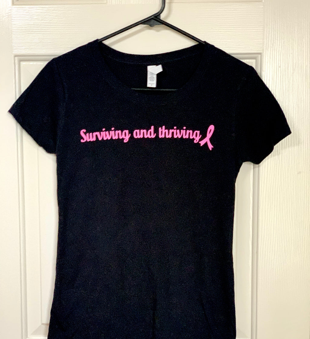 #5000 - Surviving and Thriving T-Shirt - Breast Cancer