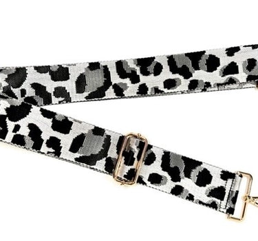 #2007 - Sling Bag Strap: Light Gray Leopard/Gold