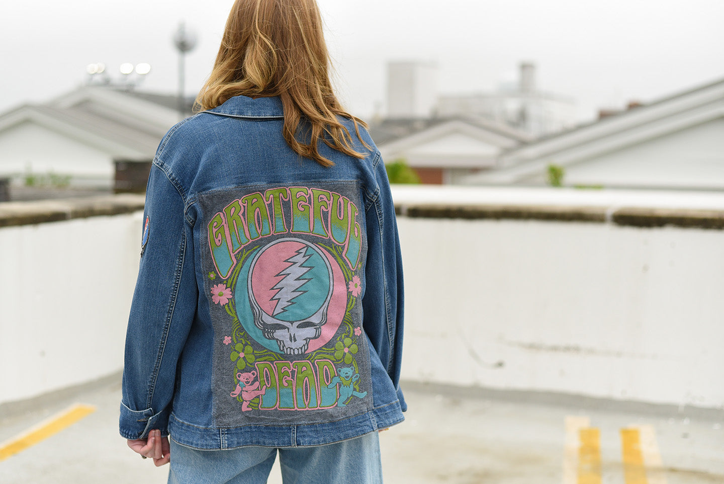 Hero image for one-of-one upcycled denim jackets made from reused materials