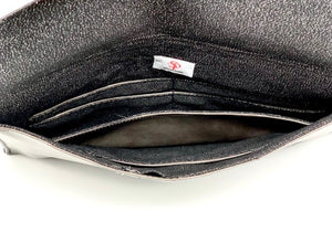#4008 - Envelope Clutch - Gray Pleather with Black Sparkles (Switch Purse)