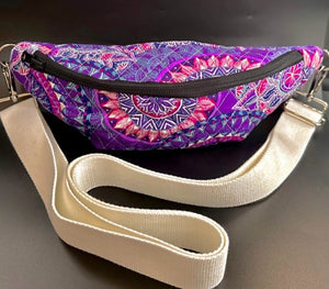 #1005 - Sling Bag: Quilted Purple & Denim