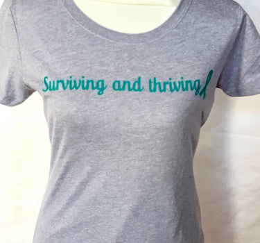 #5001 - Surviving and Thriving T-Shirt - Ovarian Cancer