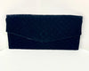 #4001 - Envelope Clutch - Black Quilted Velvet with Black Sparkles (Switch Purse)