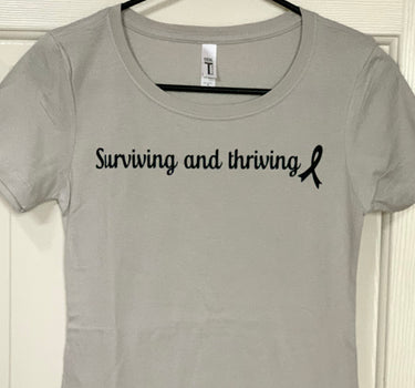 #5003 - Surviving and Thriving T-Shirt -  Melanoma/Skin Cancer