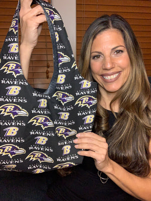 #3002 - Ravens & Pleather Bucket Bag