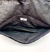 #4005 - Clutch - Black Quilted Velvet with Black Sparkles (Switch Purse)